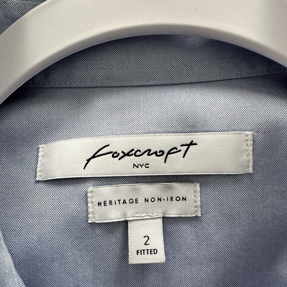 Foxcroft NYC Heritage Non-Iron Fitted Button-Up Shirt - Picture 3 of 4